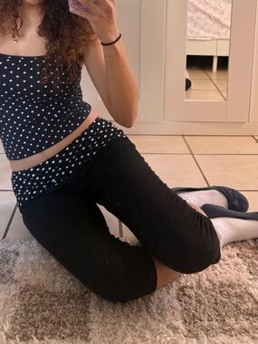 Black Polka Dot Capri Pants – Y2K Fit